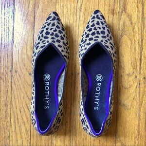 Rothy's Leopard The Point Flat, Size 9, fits like 8
